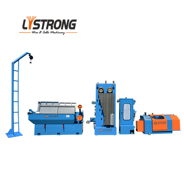 Medium wire drawing machine with annealer