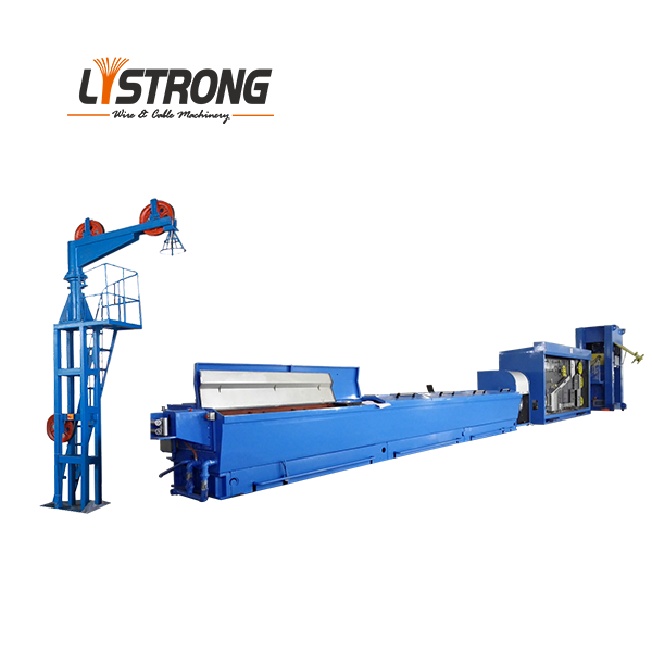 Rod breakdown wire drawing machine with annealer